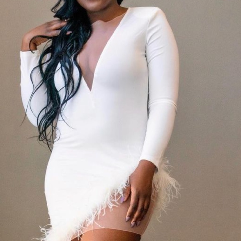 White feather dress